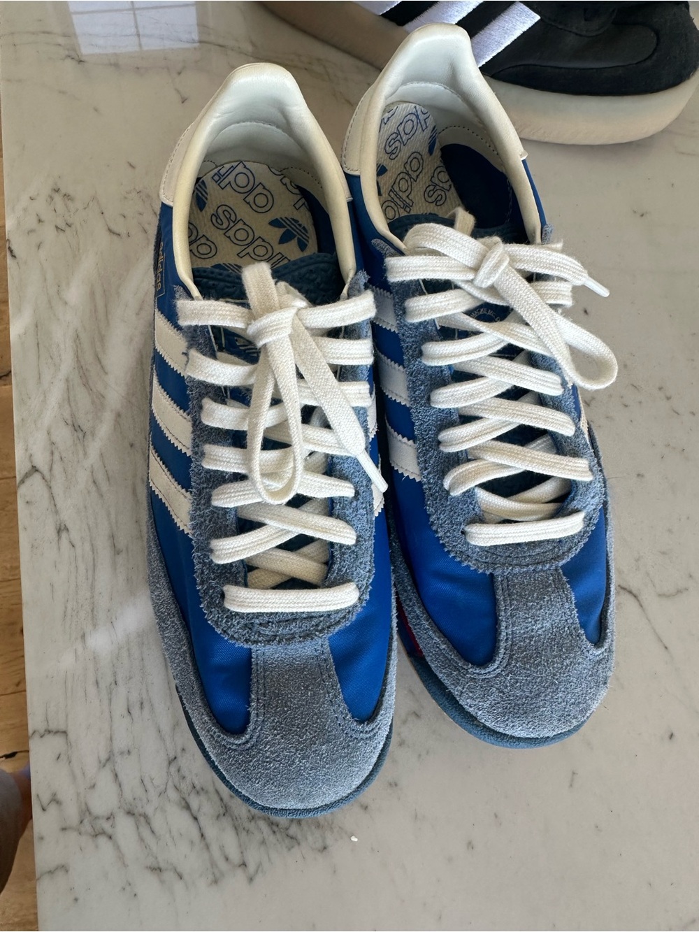 adidas Women Sneakers Blue and White Retro Style